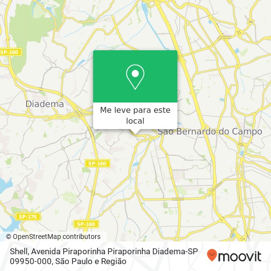 Shell, Avenida Piraporinha Piraporinha Diadema-SP 09950-000 mapa