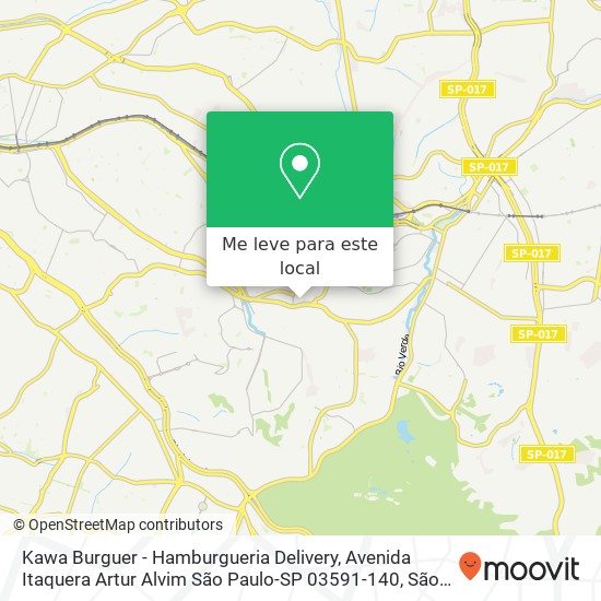 Kawa Burguer - Hamburgueria Delivery, Avenida Itaquera Artur Alvim São Paulo-SP 03591-140 mapa