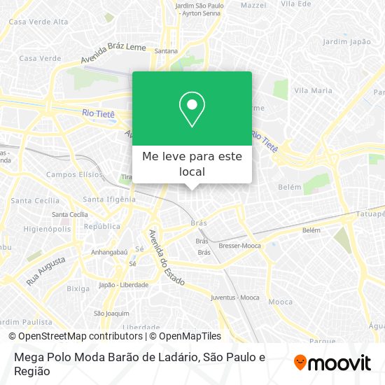 Como chegar até Mega Polo Moda Barão de Ladário em Brás de Ônibus, Metrô ou  Trem?