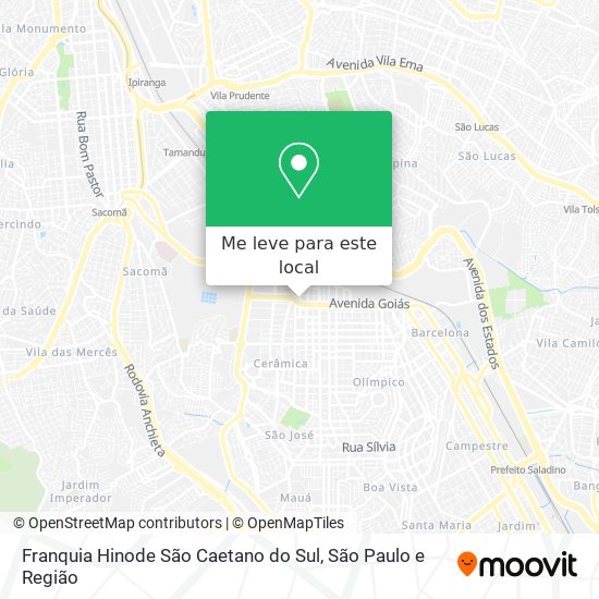 Franquia Hinode São Caetano do Sul mapa