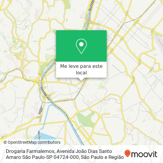 Drogaria Farmalemos, Avenida João Dias Santo Amaro São Paulo-SP 04724-000 mapa