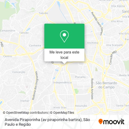 Avenida Piraporinha (av piraporinha bartira) mapa