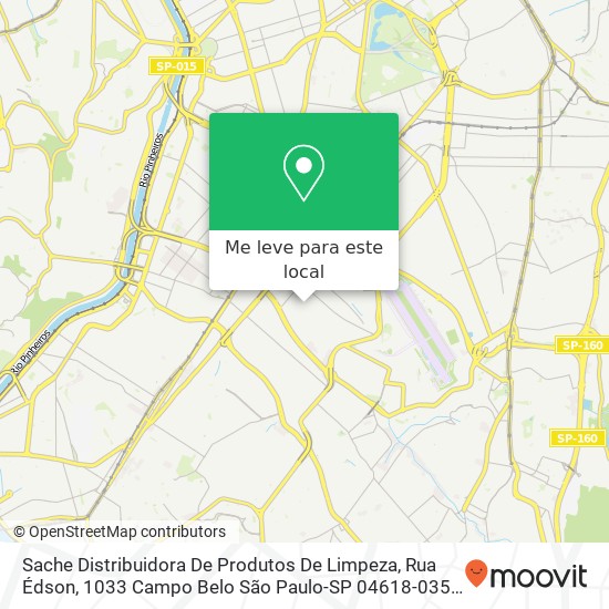 Sache Distribuidora De Produtos De Limpeza, Rua Édson, 1033 Campo Belo São Paulo-SP 04618-035 mapa
