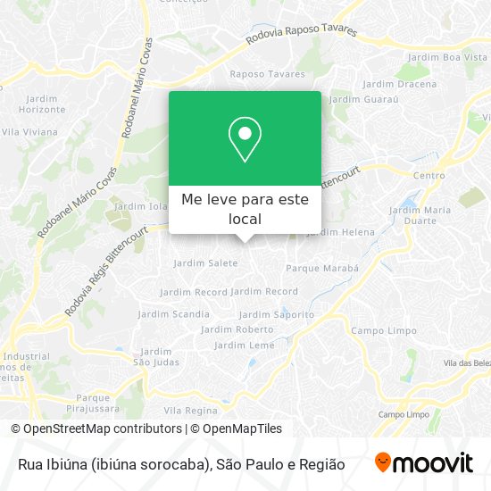 Rua Ibiúna (ibiúna sorocaba) mapa