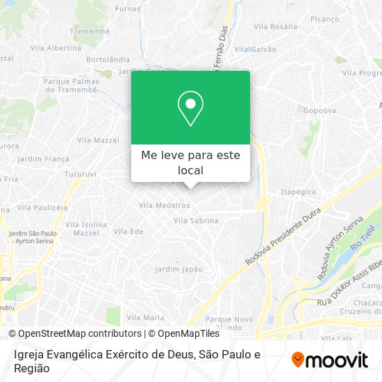 Igreja Evangélica Exército de Deus mapa