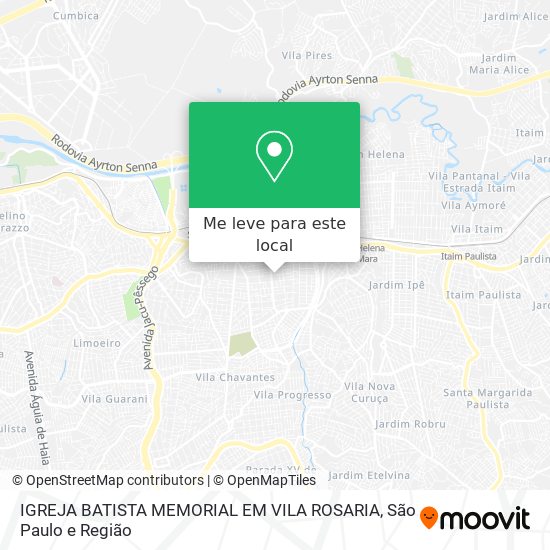 IGREJA BATISTA MEMORIAL EM VILA ROSARIA mapa