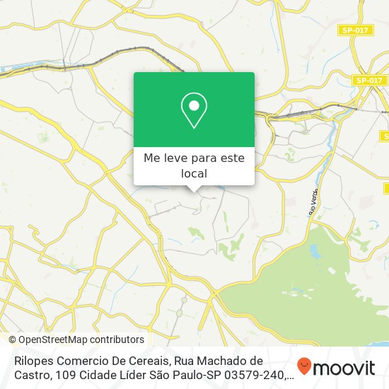 Rilopes Comercio De Cereais, Rua Machado de Castro, 109 Cidade Líder São Paulo-SP 03579-240 mapa