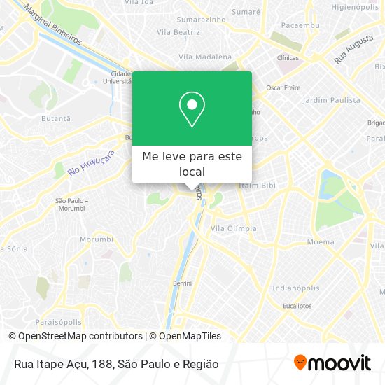 Rua Itape Açu, 188 mapa