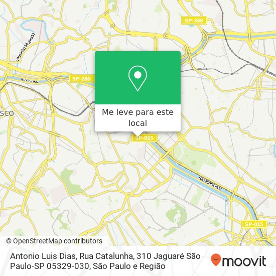 Antonio Luis Dias, Rua Catalunha, 310 Jaguaré São Paulo-SP 05329-030 mapa