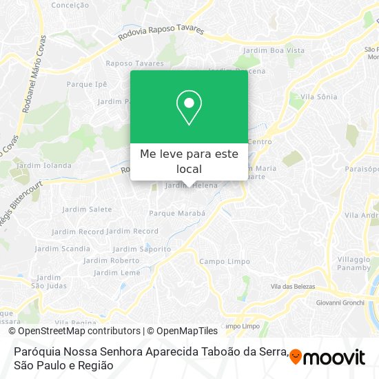 Paróquia Nossa Senhora Aparecida Taboão da Serra mapa