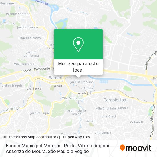 Escola Municipal Maternal Profa. Vitoria Regiani Assenza de Moura mapa