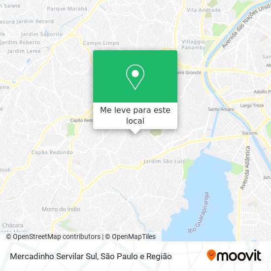 Mercadinho Servilar Sul mapa