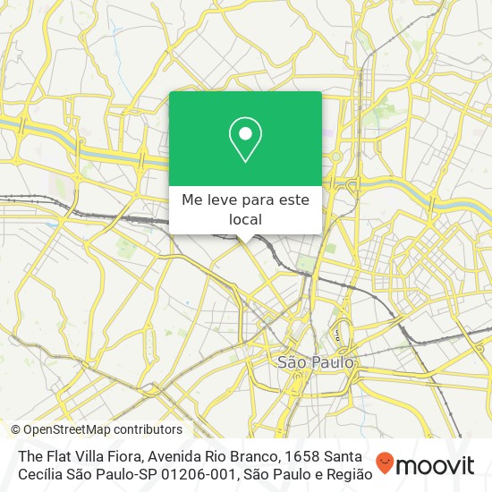 The Flat Villa Fiora, Avenida Rio Branco, 1658 Santa Cecília São Paulo-SP 01206-001 mapa