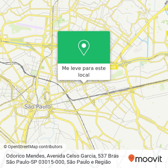 Odorico Mendes, Avenida Celso Garcia, 537 Brás São Paulo-SP 03015-000 mapa