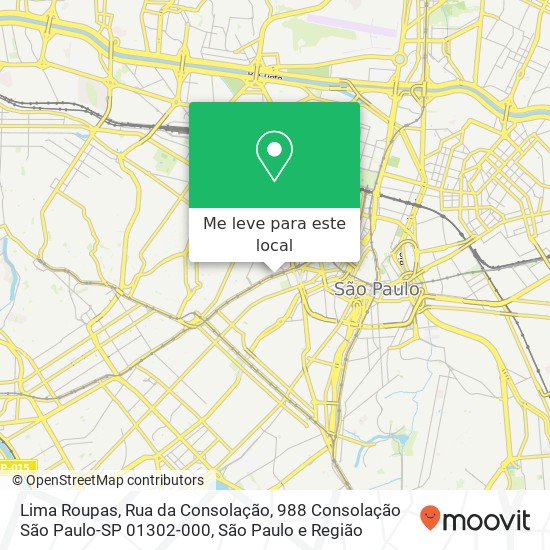 Lima Roupas, Rua da Consolação, 988 Consolação São Paulo-SP 01302-000 mapa