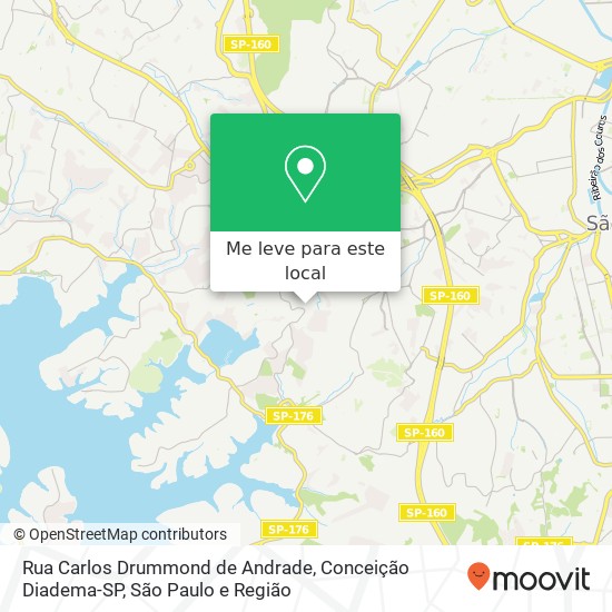 Rua Carlos Drummond de Andrade, Conceição Diadema-SP mapa