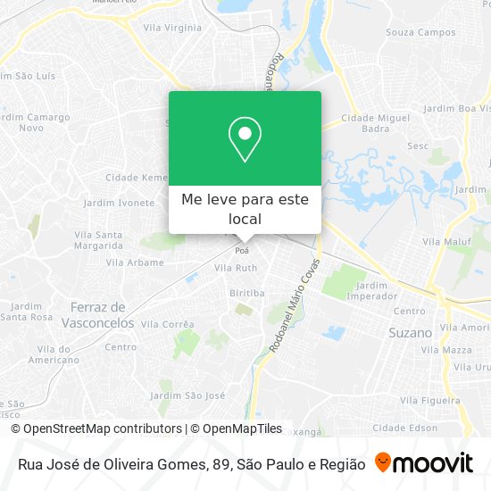 Rua José de Oliveira Gomes, 89 mapa