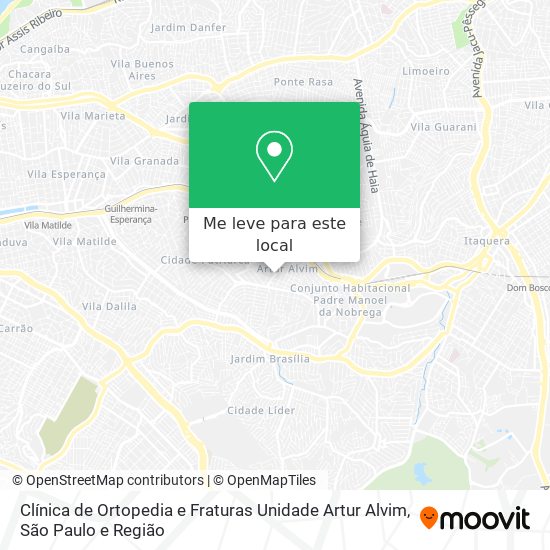 Clínica de Ortopedia e Fraturas Unidade Artur Alvim mapa