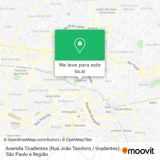 Avenida Tiradentes (Rua João Teodoro / tiradentes) mapa