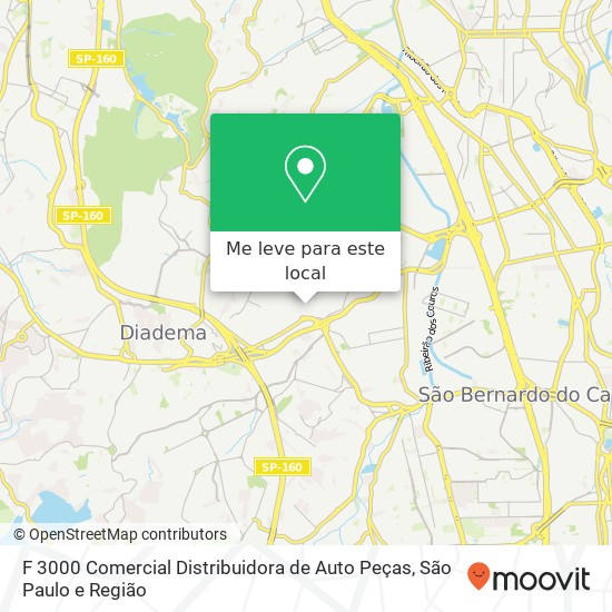 F 3000 Comercial Distribuidora de Auto Peças, Rua Altino Arantes, 308 Canhema Diadema-SP 09942-080 mapa