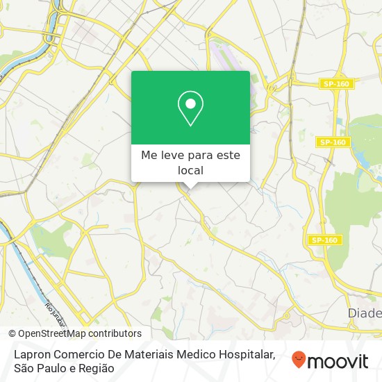 Lapron Comercio De Materiais Medico Hospitalar, Rua Maria Justina da Silva, 78 Jabaquara São Paulo-SP 04382-025 mapa
