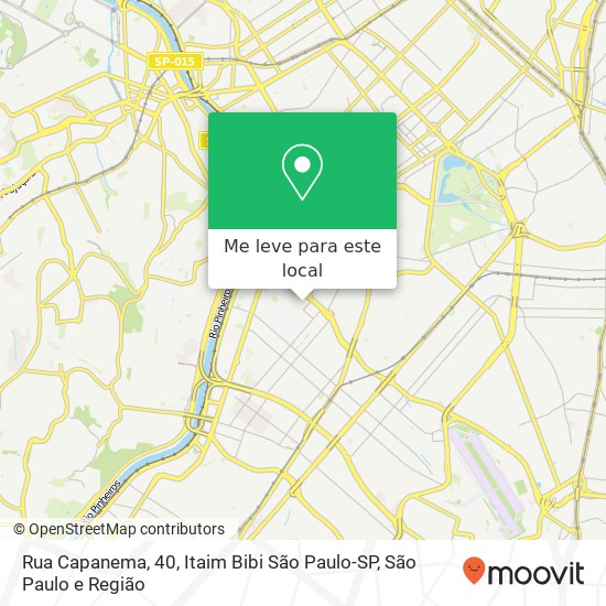 Rua Capanema, 40, Itaim Bibi São Paulo-SP mapa