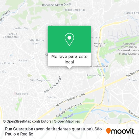 Rua Guaratuba (avenida tiradentes guaratuba) mapa