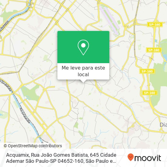 Acquamix, Rua João Gomes Batista, 645 Cidade Ademar São Paulo-SP 04652-160 mapa