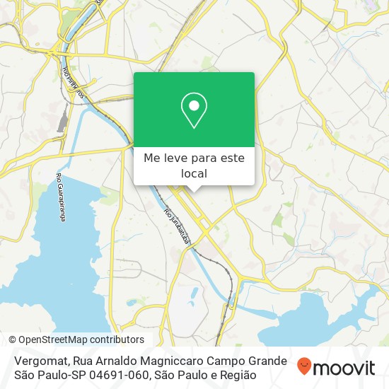 Vergomat, Rua Arnaldo Magniccaro Campo Grande São Paulo-SP 04691-060 mapa