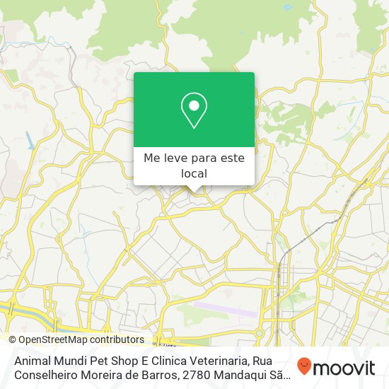 Animal Mundi Pet Shop E Clinica Veterinaria, Rua Conselheiro Moreira de Barros, 2780 Mandaqui São Paulo-SP 02430-001 mapa