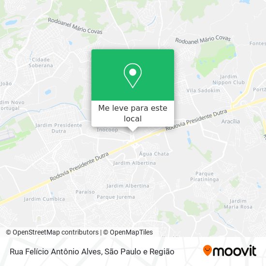 Rua Felício Antônio Alves mapa