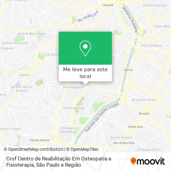 Crof Centro de Reabilitação Em Osteopatia e Fisioterapia mapa