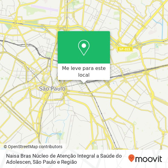 Naisa Bras Núcleo de Atenção Integral a Saúde do Adolescen, Rua Coronel Mursa Brás São Paulo-SP 03043-050 mapa