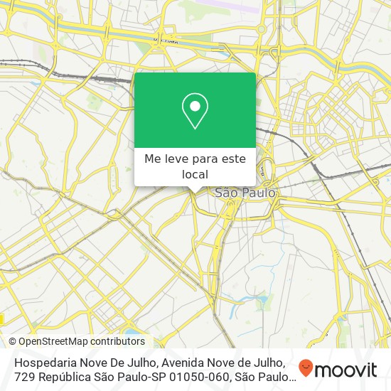 Hospedaria Nove De Julho, Avenida Nove de Julho, 729 República São Paulo-SP 01050-060 mapa