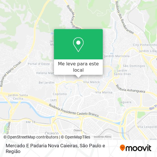 Mercado E Padaria Nova Caieiras mapa