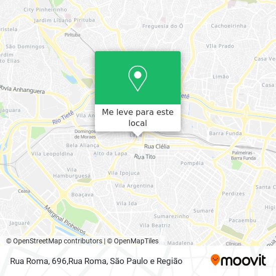 Rua Roma, 696,Rua Roma mapa