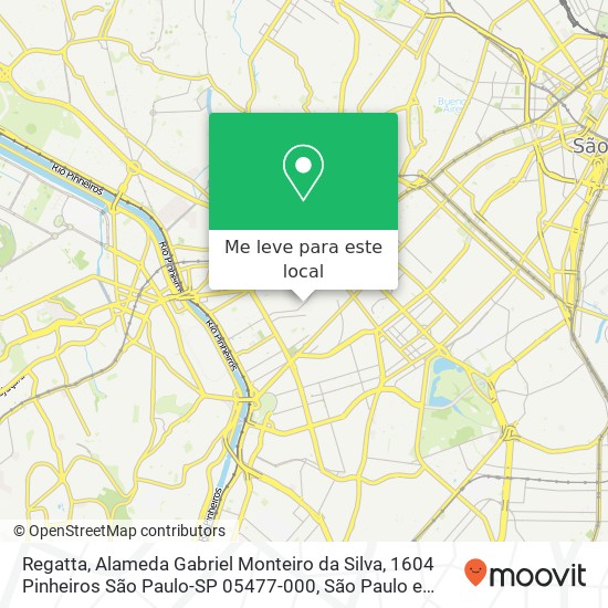 Regatta, Alameda Gabriel Monteiro da Silva, 1604 Pinheiros São Paulo-SP 05477-000 mapa