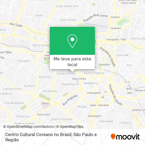 Centro Cultural Coreano no Brasil mapa