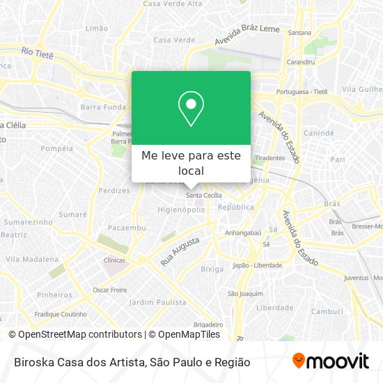 Biroska Casa dos Artista mapa