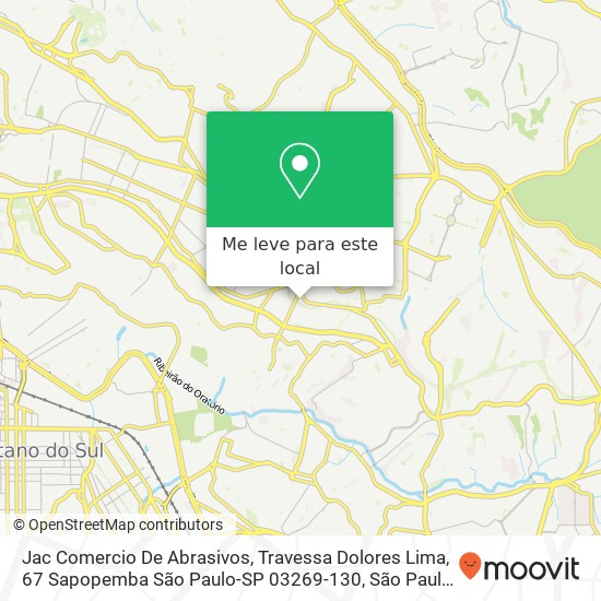 Jac Comercio De Abrasivos, Travessa Dolores Lima, 67 Sapopemba São Paulo-SP 03269-130 mapa