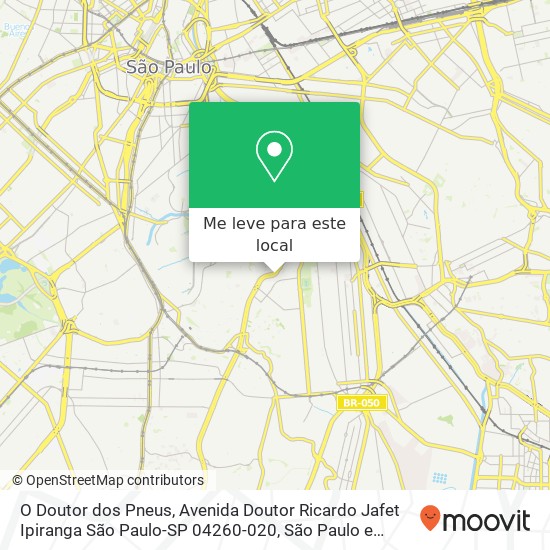 O Doutor dos Pneus, Avenida Doutor Ricardo Jafet Ipiranga São Paulo-SP 04260-020 mapa
