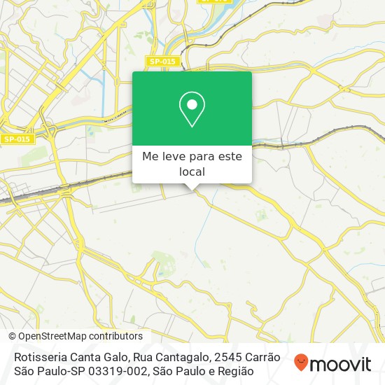 Rotisseria Canta Galo, Rua Cantagalo, 2545 Carrão São Paulo-SP 03319-002 mapa