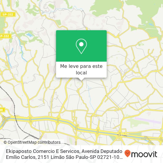 Ekipaposto Comercio E Servicos, Avenida Deputado Emílio Carlos, 2151 Limão São Paulo-SP 02721-100 mapa