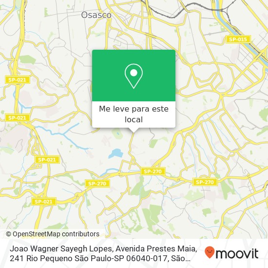 Joao Wagner Sayegh Lopes, Avenida Prestes Maia, 241 Rio Pequeno São Paulo-SP 06040-017 mapa