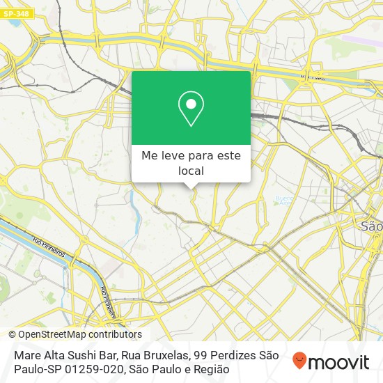 Mare Alta Sushi Bar, Rua Bruxelas, 99 Perdizes São Paulo-SP 01259-020 mapa