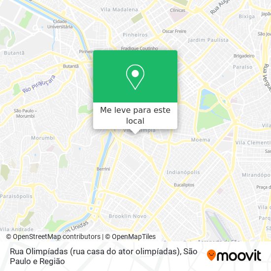 Rua Olimpíadas (rua casa do ator olimpíadas) mapa