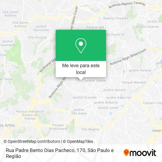 Rua Padre Bento Dias Pacheco, 170 mapa