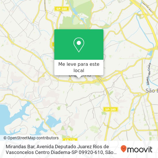 Mirandas Bar, Avenida Deputado Juarez Rios de Vasconcelos Centro Diadema-SP 09920-610 mapa