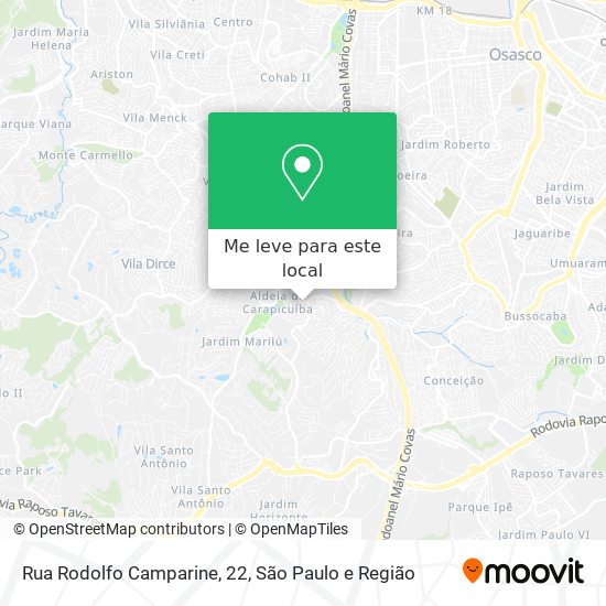 Rua Rodolfo Camparine, 22 mapa