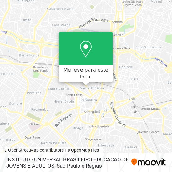 INSTITUTO UNIVERSAL BRASILEIRO EDUCACAO DE JOVENS E ADULTOS mapa